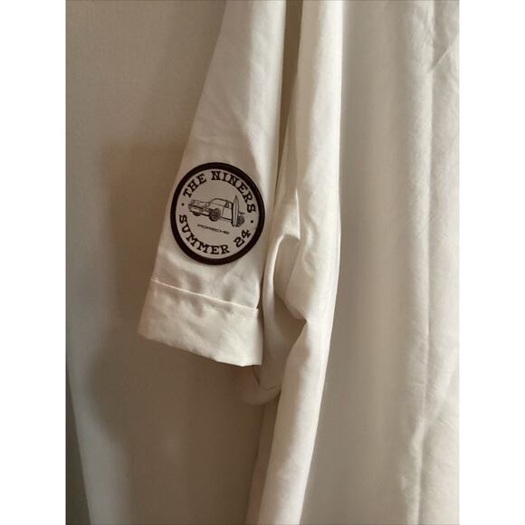 Puma Pl Summer Crew Collared Short Sleeve Button Up Alpine Snow XL Shirt NWT - Picture 4 of 10